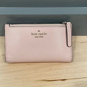 kate spade Blush Pebbled Leather Zip Wallet